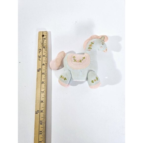 Vintage House Of Hatten Rocking Horse Handheld Rattle Chime Cloth Plush … - Picture 5 of 6